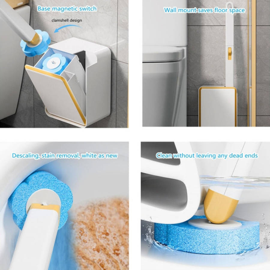 With 6pcs Marine Incense Brush Head Disposable Toilet Brush Set Wall-mounted Throwable Bathroom C...