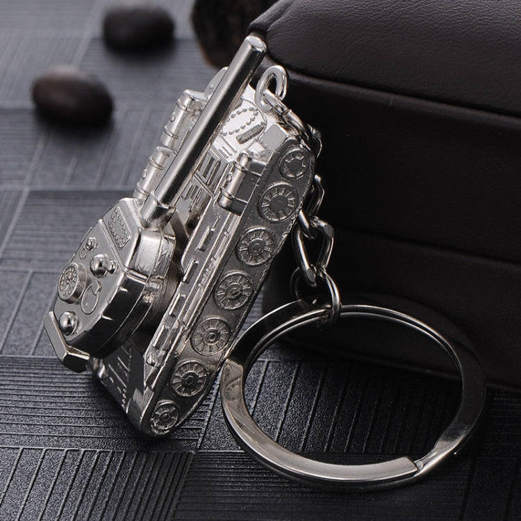 Men Car Pendant Personalized Tank World Model Keychain(Tank Silver)