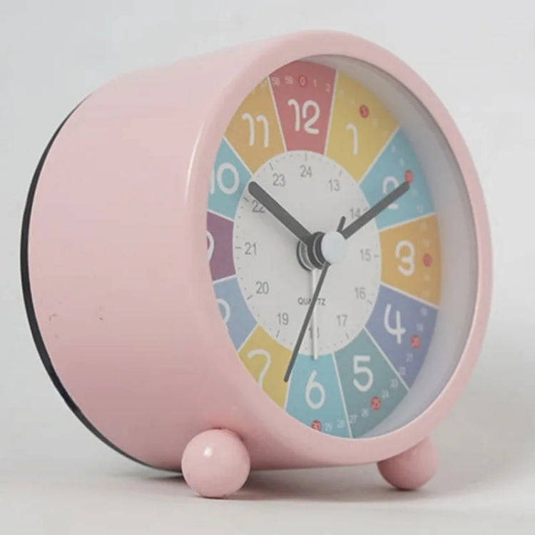 Children Educational Alarm Clock Desktop Mute Small Clock With Night Light, Style: Blue