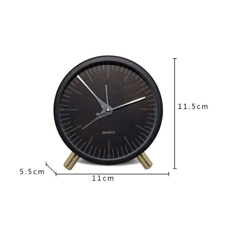 Metal Quartz Alarm Clock Simple Silent Desktop Round Pointer Living Room Clock(Green)
