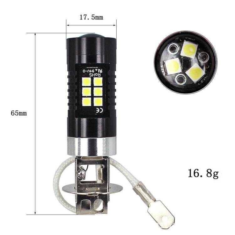 1pair Automotive High-power LED White Light Fog Lamp(H3)