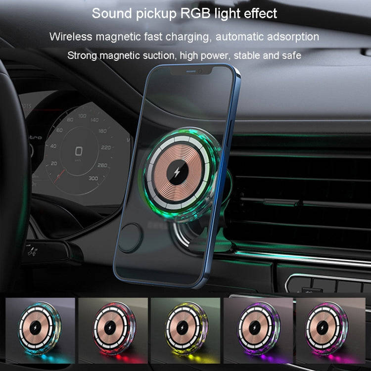 For iPhone Magsafe Magnetic Car Wireless Charger Phone Holder Light Emitting Wireless Charger, St...