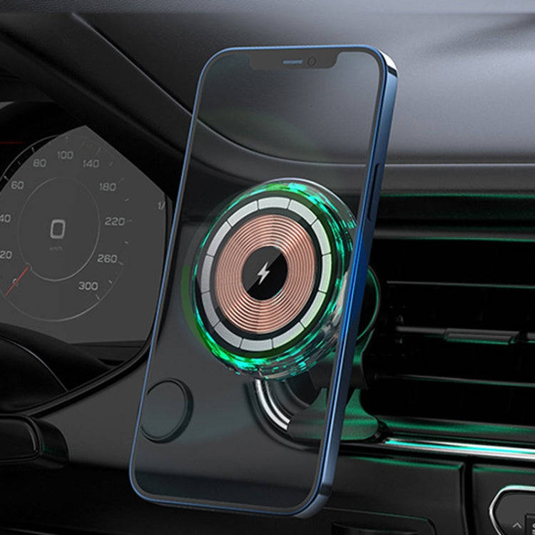 For iPhone Magsafe Magnetic Car Wireless Charger Phone Holder Light Emitting Wireless Charger, St...