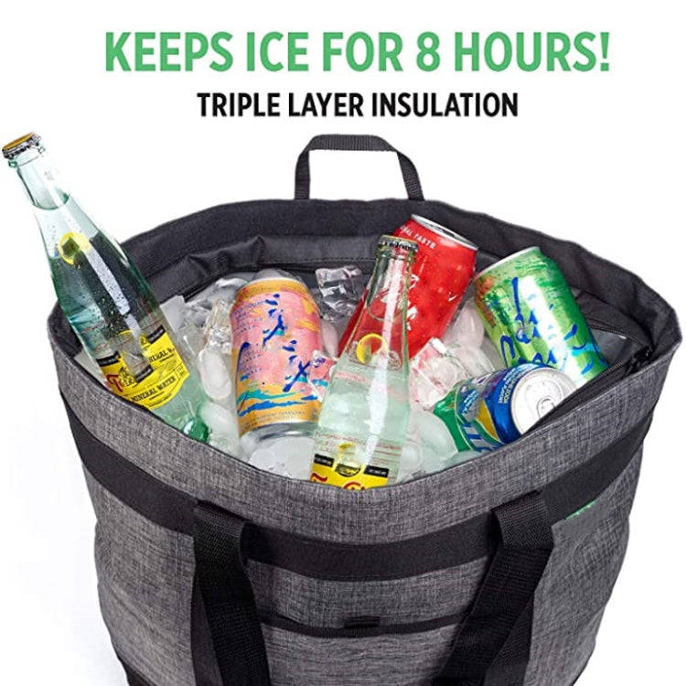Foldable Oxford Cloth Handheld Aluminum Foil Ice Bag Large Capacity Picnic Tote Bag Waterproof Di...