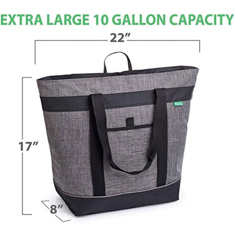 Foldable Oxford Cloth Handheld Aluminum Foil Ice Bag Large Capacity Picnic Tote Bag Waterproof Di...