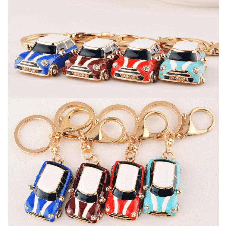 Mini Car Keychain Pendant Toy Beetle Car Gift, Color: Dark Red