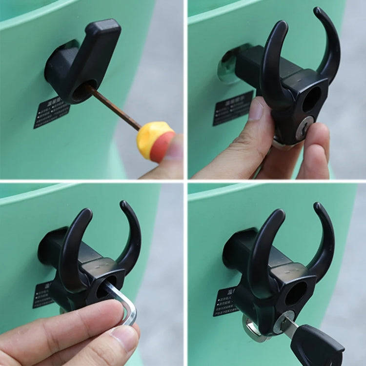 Bullhead Helmet Lock Hooks Front Universal No-Punch Motorcycle Bike Storage Hook(Black)