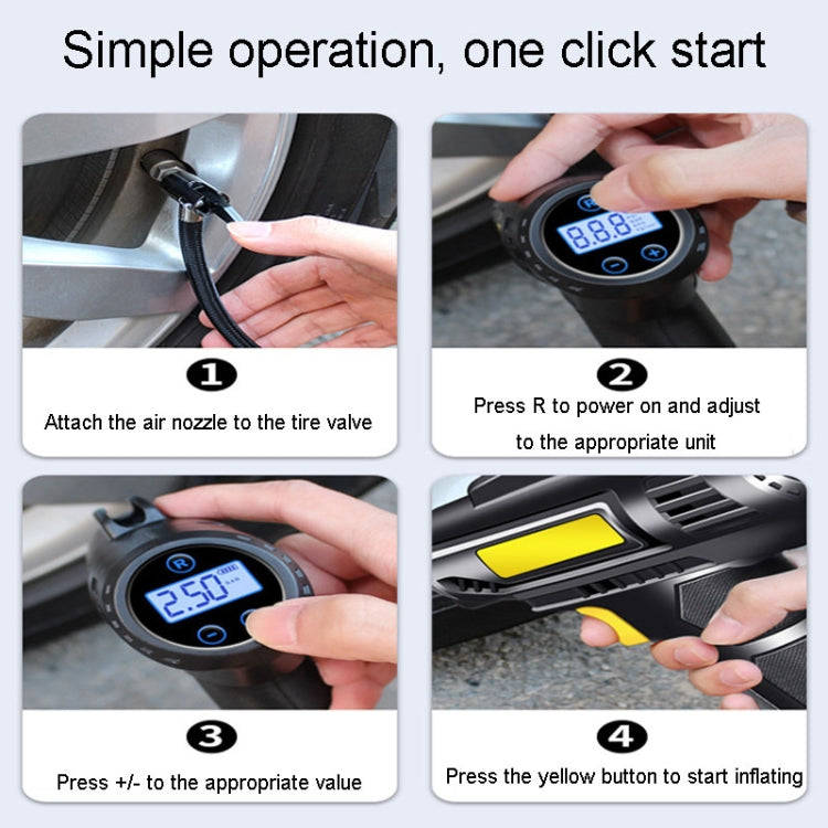 Portable Multifunctional Car Inflator Automobile Tire Pneumatic Pump, Model: Wireless Digital