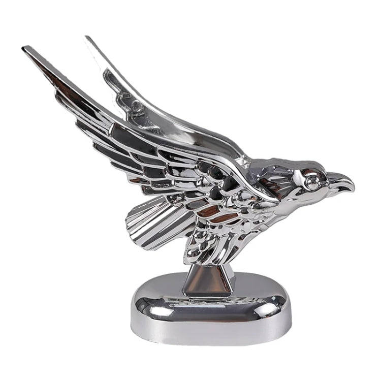 Car Hood Decoration 3D Spread Wings Flying Eagle Modification Universal Car Emblem(Silver)