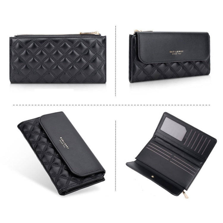 Baellerry N2403 Ladies Long Wallet with Multiple Card Slots Large Capacity Tri-fold Clutch Bag, C...