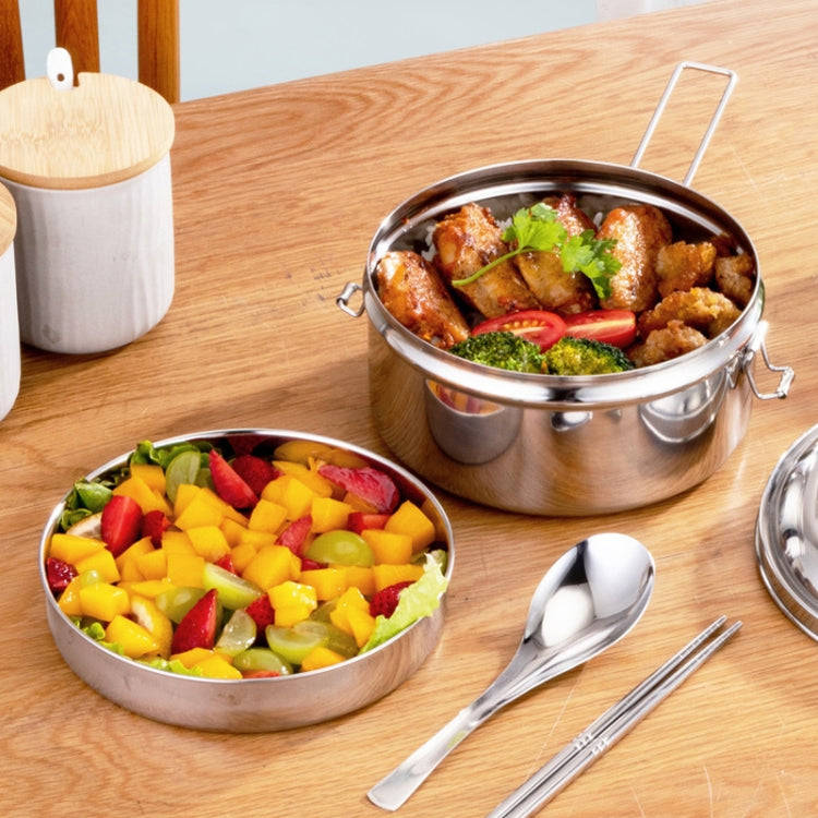 16cm Double Layer 304 Stainless Steel Round Lunch Box
