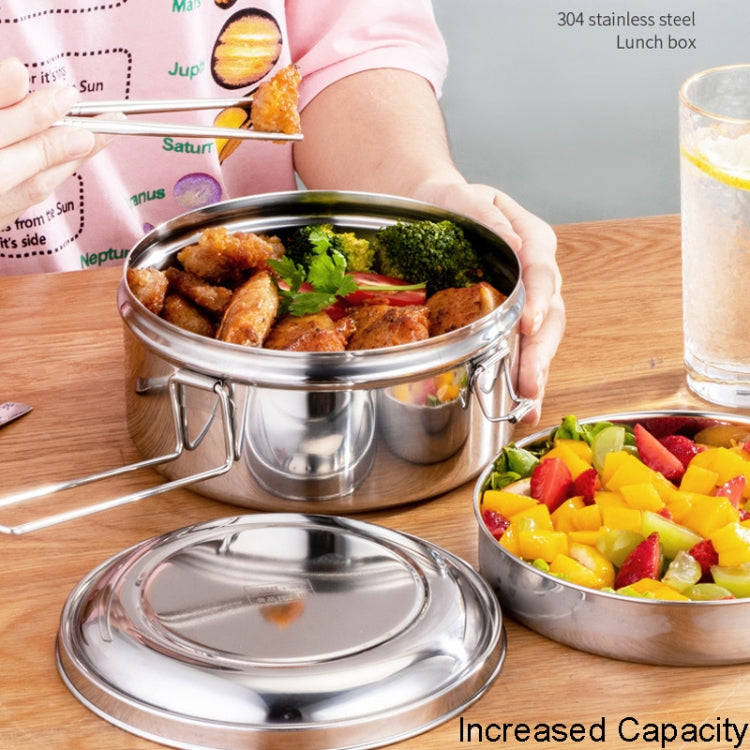 16cm Double Layer 304 Stainless Steel Round Lunch Box