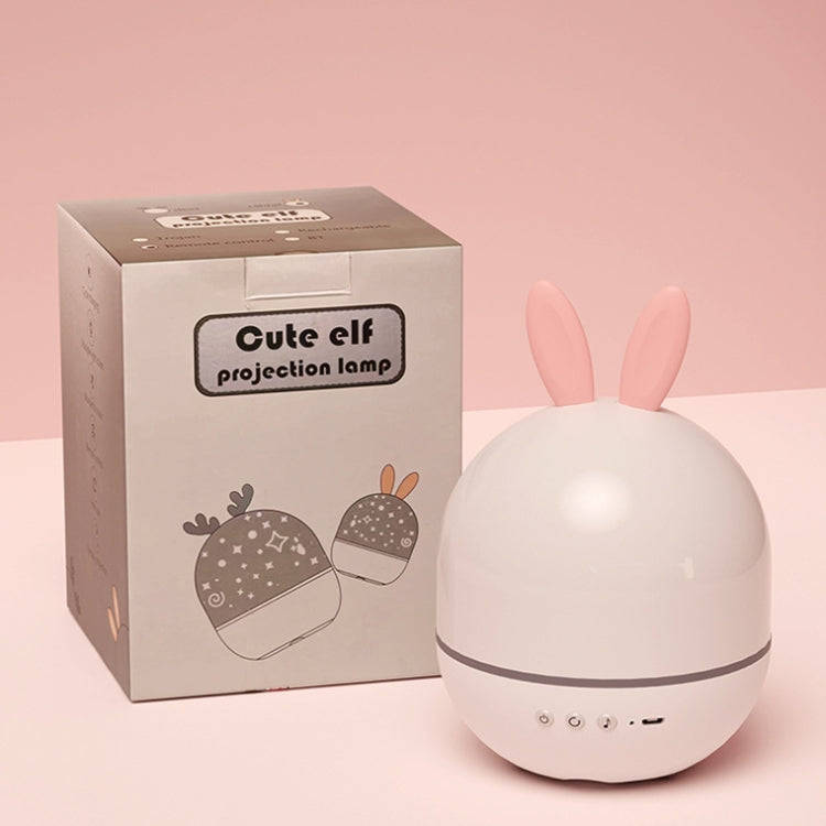 Rotatable Cartoon Atmosphere Projection Lamp Music Night Light, Spec: Plug-in Model(Rabbit)