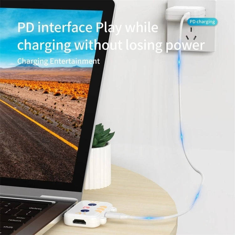 3 In 1 Type-C Docking Station USB Hub For iPad / Phone Docking Station, Port: 3H HDMI+PD+USB3.0 Pink
