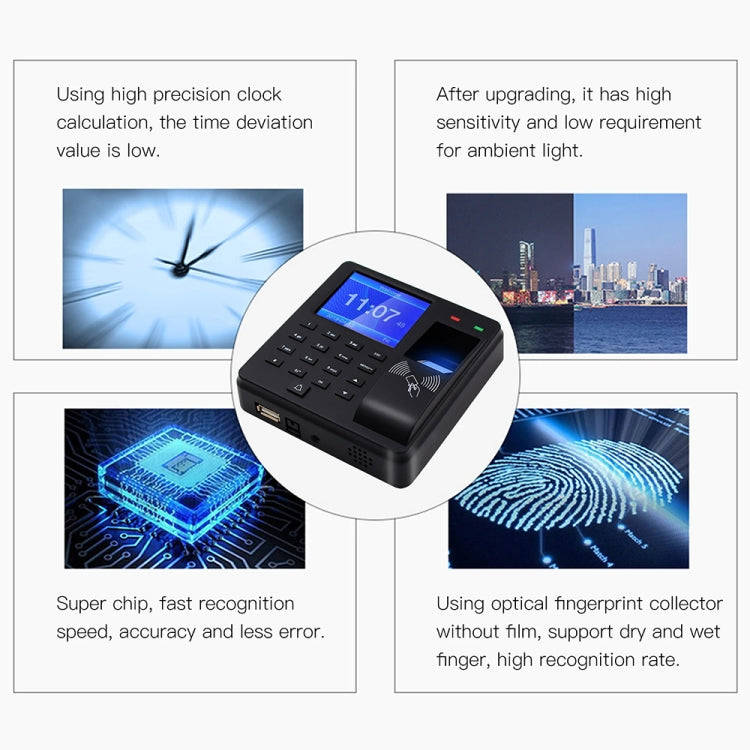 M10 Smart ID Card Recognition Fingerprint Access Control All-in-one Attendance Machine(English Ve...
