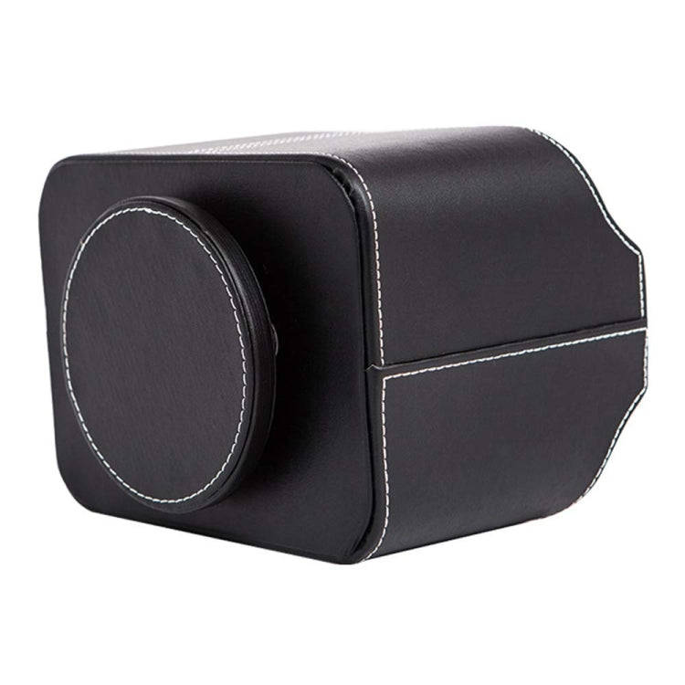 360 Degrees Rotating Desk Organizer Storage Box PU Leather Remote Control Holder, Style: Antique ...
