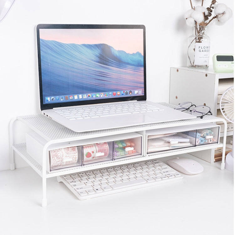 Computer Monitor Elevated Bracket Desk Wrought Iron Rack Organizer, Spec: Double Layer Split