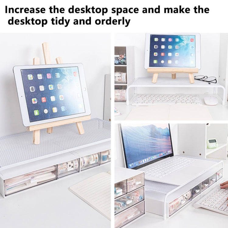 Computer Monitor Elevated Bracket Desk Wrought Iron Rack Organizer, Spec: Double Layer Split