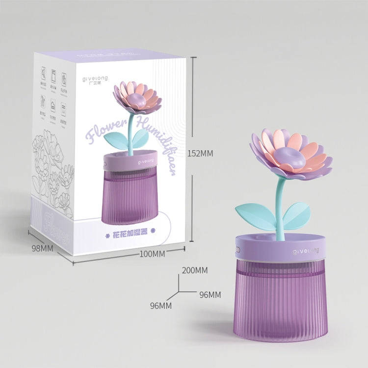 Flower Spray Hhydrating Colorful Atmosphere Light USB Aromatherapy Humidifier, Color: Gardenia Pu...