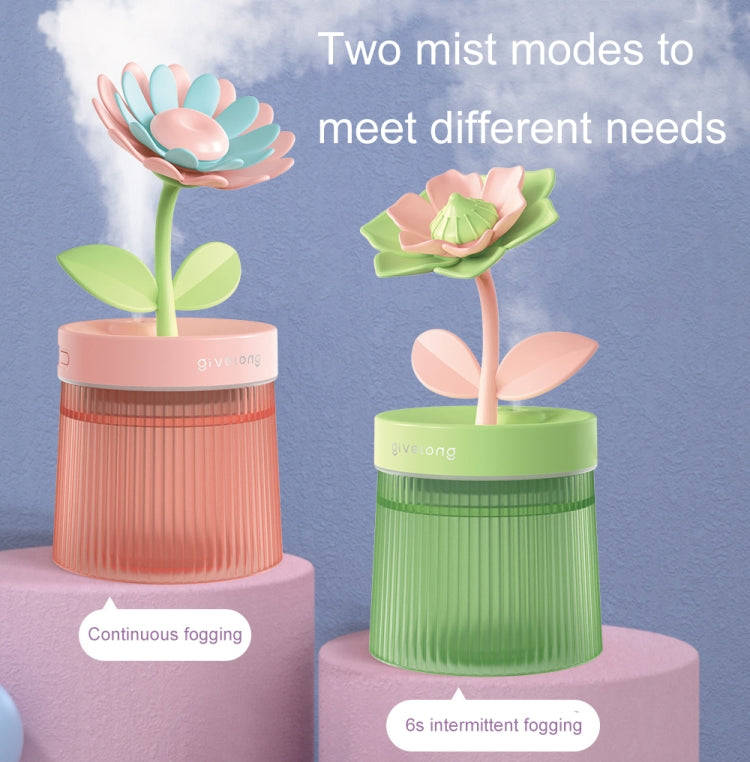 Flower Spray Hhydrating Colorful Atmosphere Light USB Aromatherapy Humidifier, Color: Gardenia Green