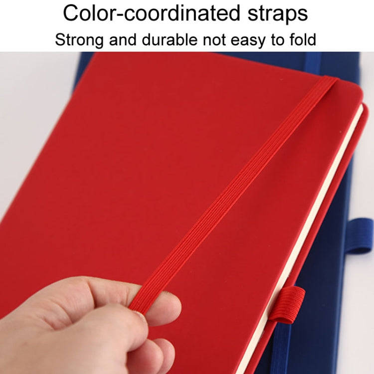 A5 Business Office Strap Notebook Students Diary Recording Notes(Red)