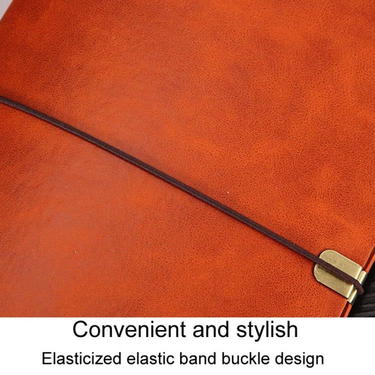 A6 Business Office Loose Leaf Notes Student Conference Diary Recording Notebooks(Red Brown)