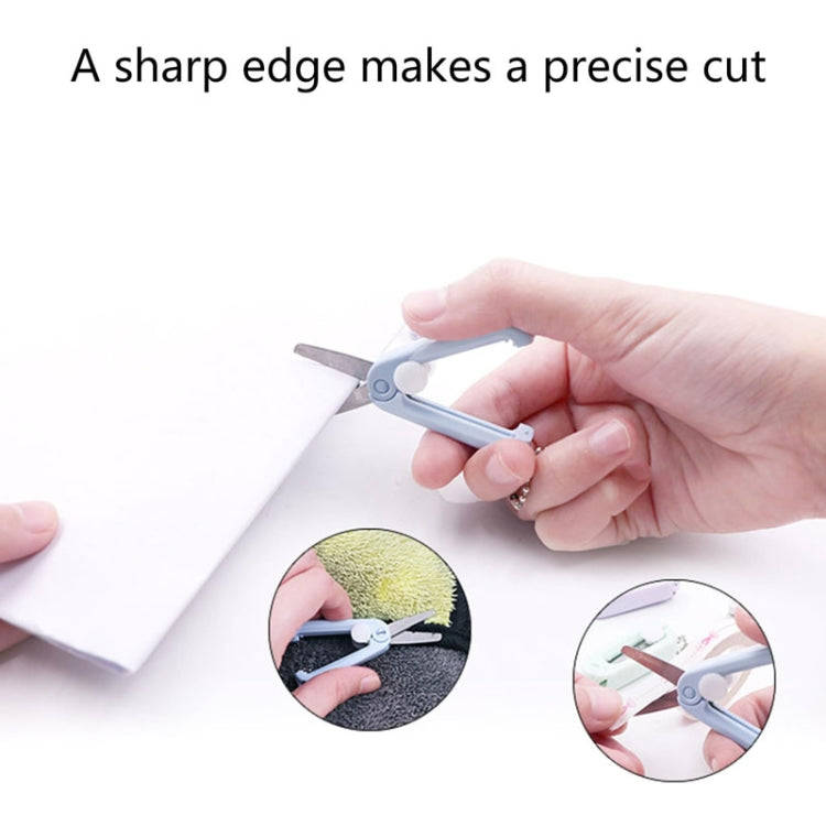 Portable Retractable Folding Scissors Mini Multifunctional Cutting Tools(Transparent)