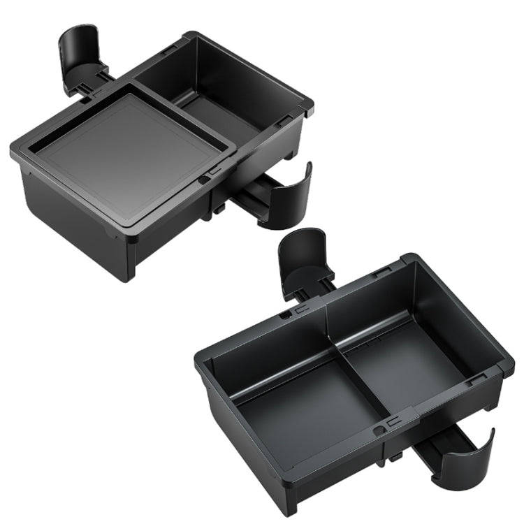 Car Seat Armrest Storage Box Adjustable Tissue Box(Black)