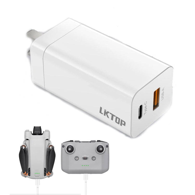For DJI Mavic Series LKTOP 65W GaN Charger AC Adapter with USB-C and USB-A Port US Plug