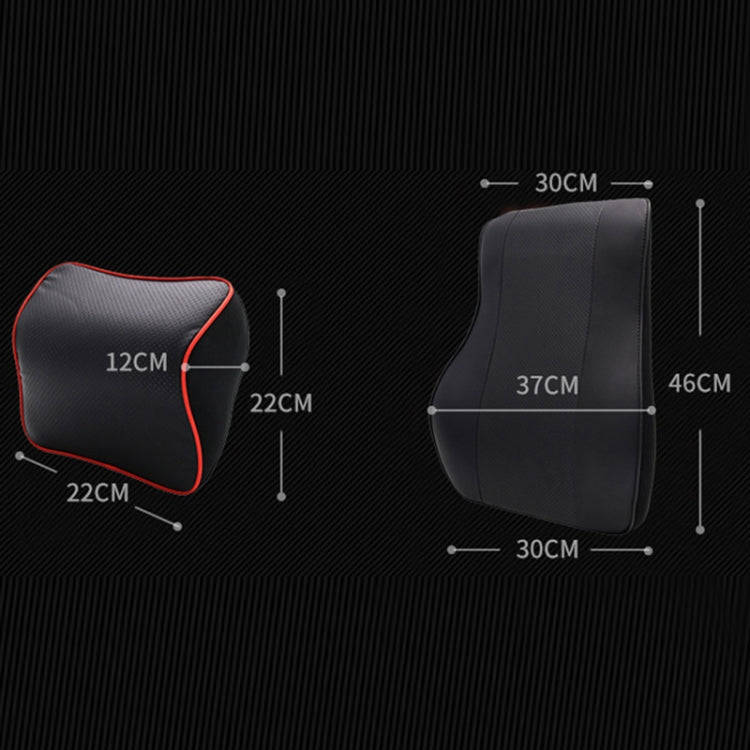 Leather Memory Foam All Season Car Seat Neck Support Cushion Headrest+Waist Pad(Brown)