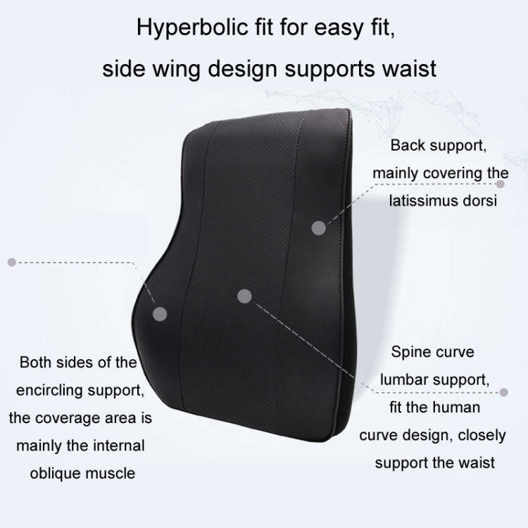 Leather Memory Foam All Season Car Seat Neck Support Cushion Headrest+Waist Pad(Brown)