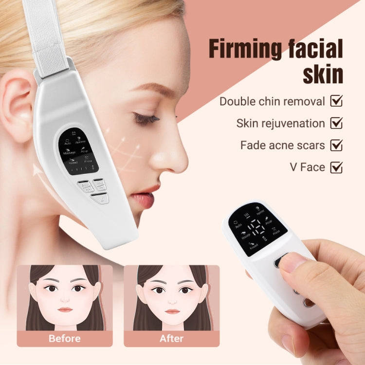 S1 EMS Microcurrent Colored Light Massage Beauty Instrument Remote Face Slimming Device(White)