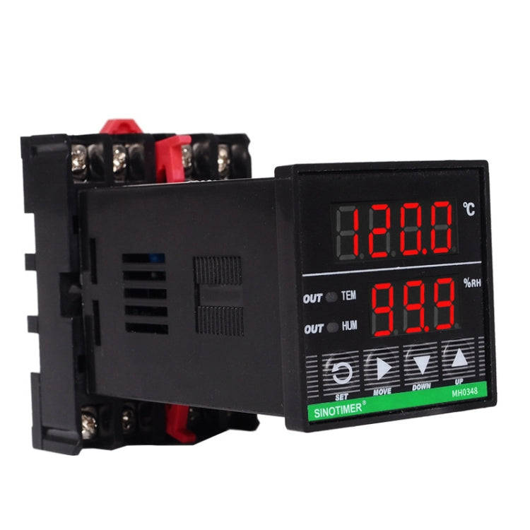 SINOTIMER MH0348-DIN Intelligent High-Precision Temperature Humidity Controller Guide Rail Instal...