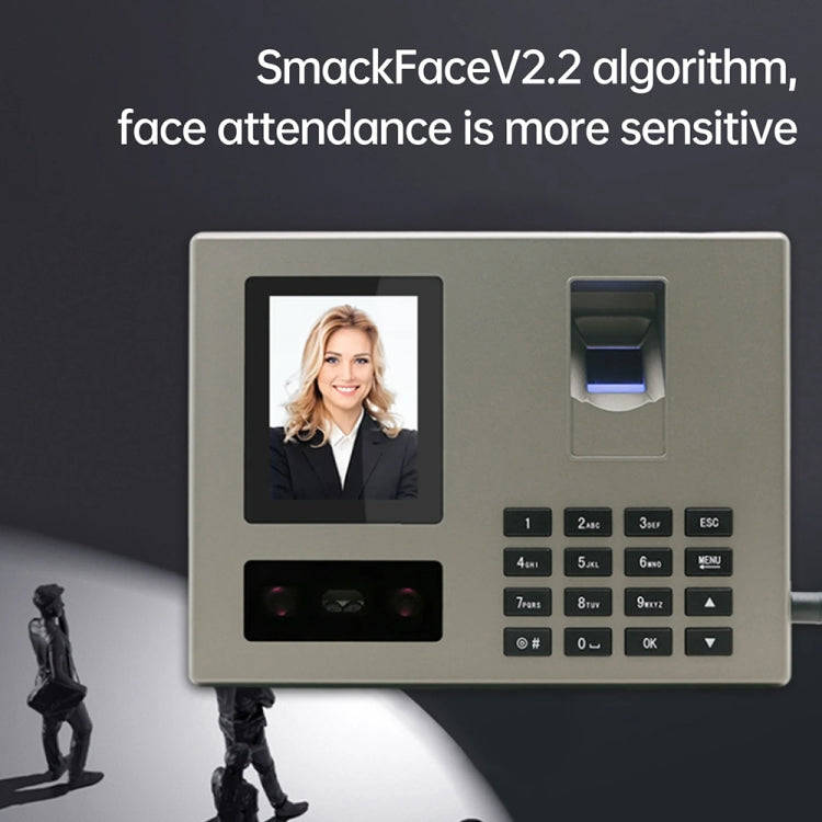 FA03 Intelligent Voice Prompt Face Recognition Fingerprint Attendance Machine(English with EU Plug)