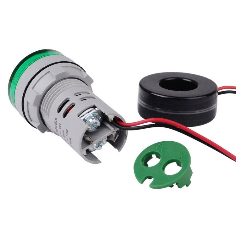 SINOTIMER ST16A Round 22mm LED Digital Signal Light 220V AC Ammeter 0-100A AC Current Indicator L...