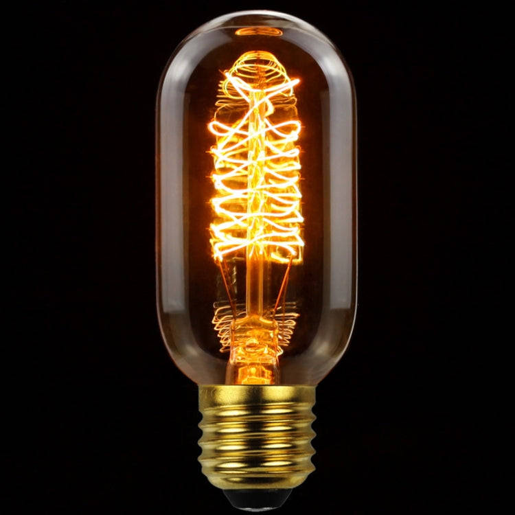 4pcs /Box T45 LED Lamp Fixture Illuminator Vintage Lights, Power: 220V 40W(Spiral Gold)