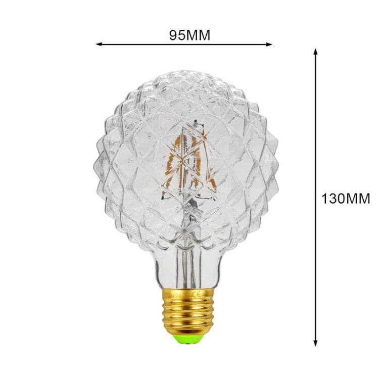 E27 Screw Port LED Vintage Light Shaped Decorative Illumination Bulb, Style: G95 Outer Pineapple ...
