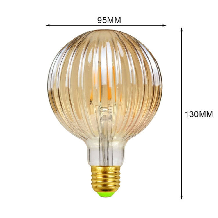 E27 Screw Port LED Vintage Light Shaped Decorative Illumination Bulb, Style: G95 Watermelon Gold(...