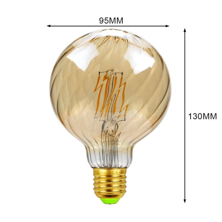 E27 Screw Port LED Vintage Light Shaped Decorative Illumination Bulb, Style: G95 Oblique Gold(220...