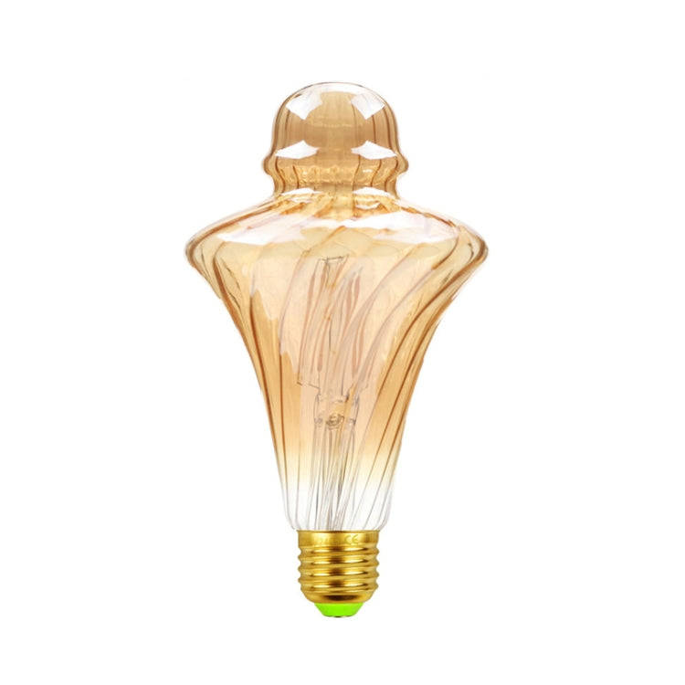 E27 Screw Port LED Vintage Light Shaped Decorative Illumination Bulb, Style: Straw Hat Gold(220V ...