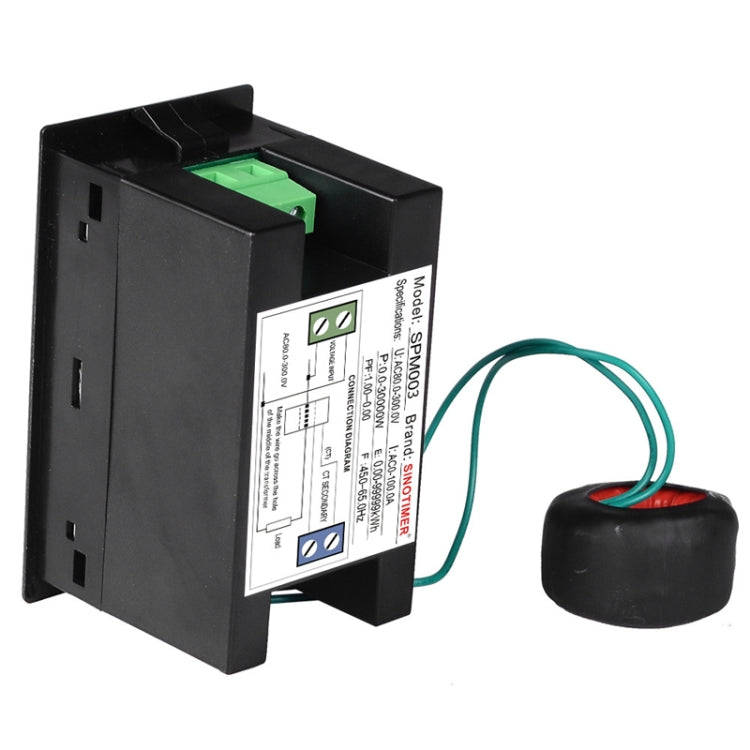 SINOTIMER SPM003 AC LED Digital Voltmeter Frequency Factors Meter Power Monitor, Specification: A...
