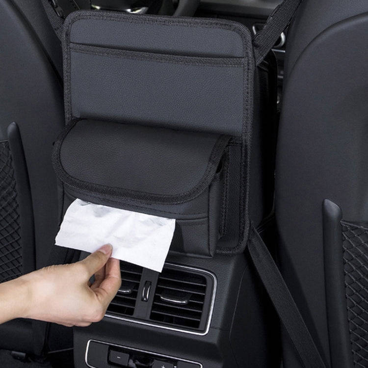 Car Seat Storage Mesh Pocket Hanging Storage Bag Tissue Box, Color: H9160 Black