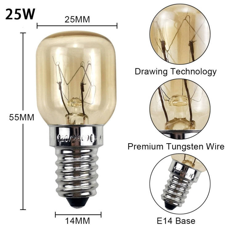 E14 Salt Crystal Lamps High Temperature Resistant Oven Light Bulb, Power: 25W Copper Nickel Plati...