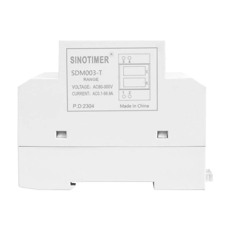 SINOTIMER SDM003-T 3 Digits DIN Rail Single-Phase AC Household Dual Display Voltage And Current M...
