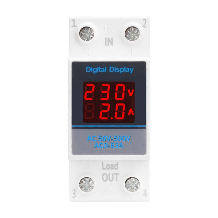 SINOTIMER SDM002 Household DIN Rail Single-Phase AC Dual Display Voltage And Current Meter(63A Bu...