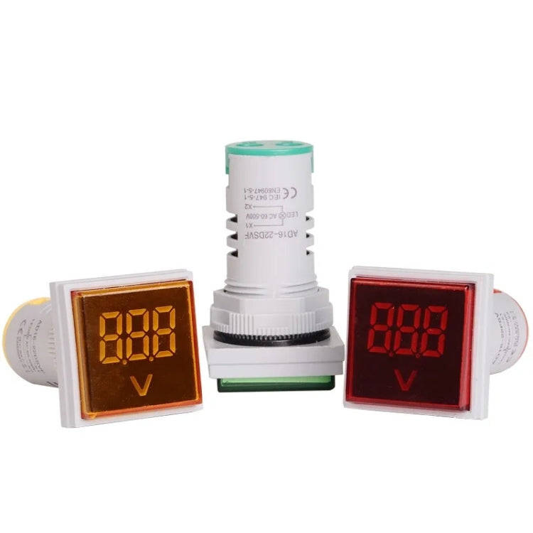 SINOTIMER ST17V AC Voltage Signal Indicator 22mm Square LED Digital Display Voltage Head AC 60-50...