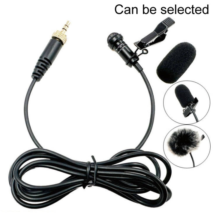 3.5mm Straight Internal Thread Plug Wireless Transmitting Lavalier Microphone, Length: 1.5m(Spong...