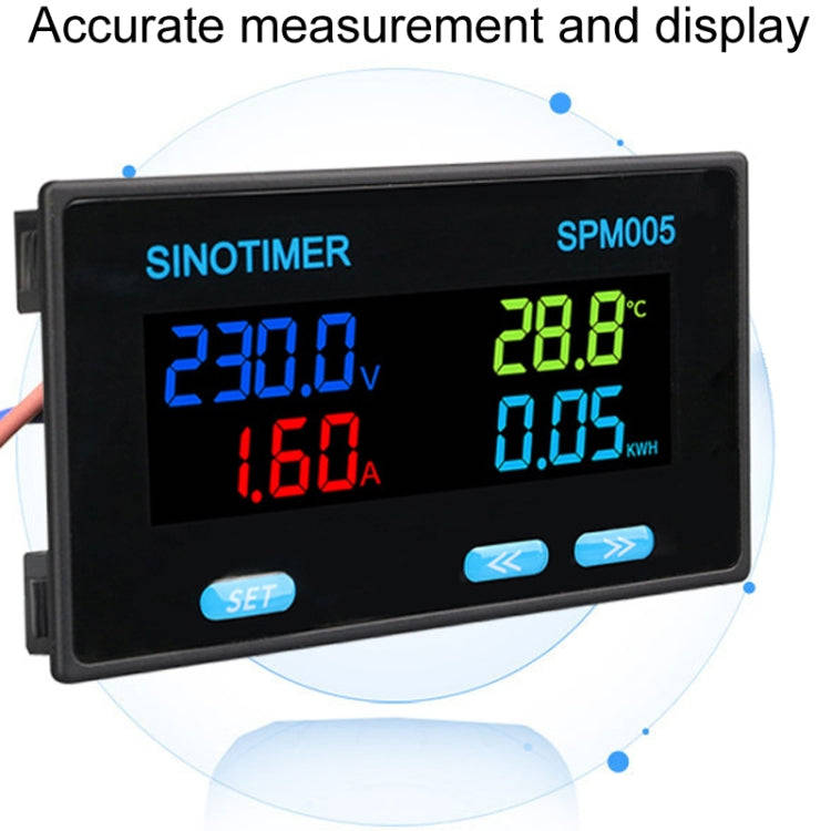 SINOTIMER SPM005 AC Digital Display Voltage Current Power Electricity Multifunctional Monitoring ...