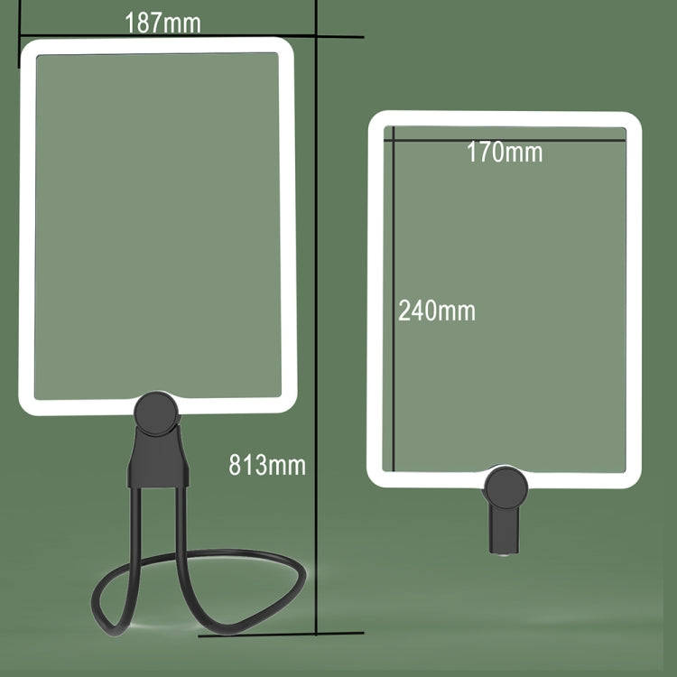 8039-5 LED Light Multifunctional Charging Hanging Neck Handheld Reading Magnifying Glass(Black)