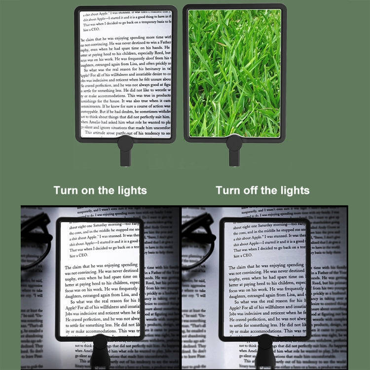 8039-5 LED Light Multifunctional Charging Hanging Neck Handheld Reading Magnifying Glass(Black)